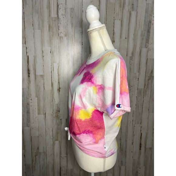 Champion Women's Tie-Dye T-Shirt Multicolor Size Small Casual Crew Neck - Picture 5 of 9